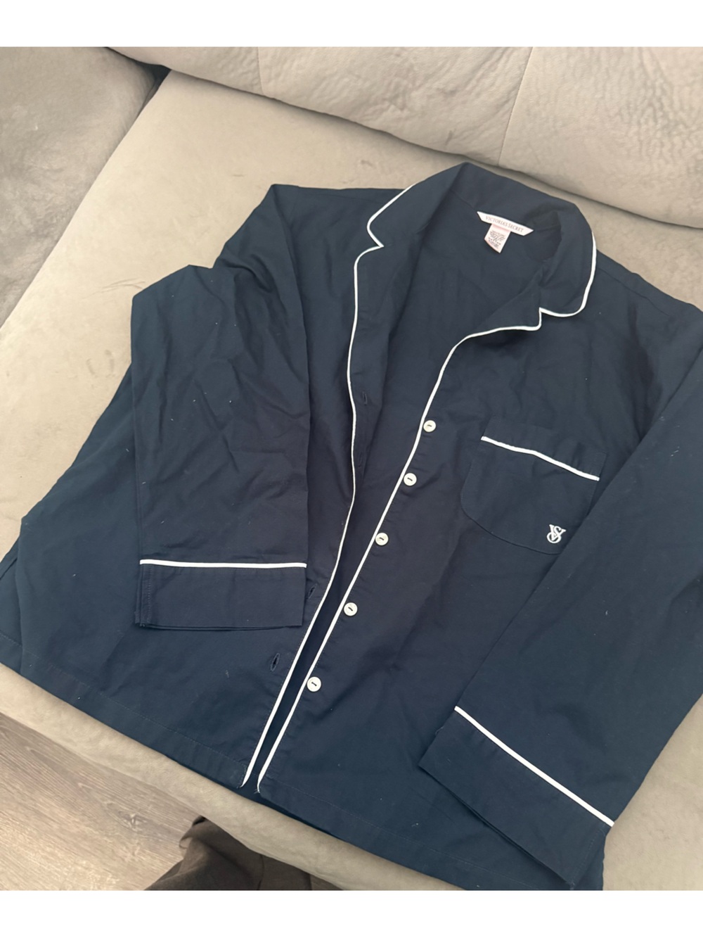 Victoria's Secret Navy Blue Pajama Jacket and Pant Set (NEVER WORN)
